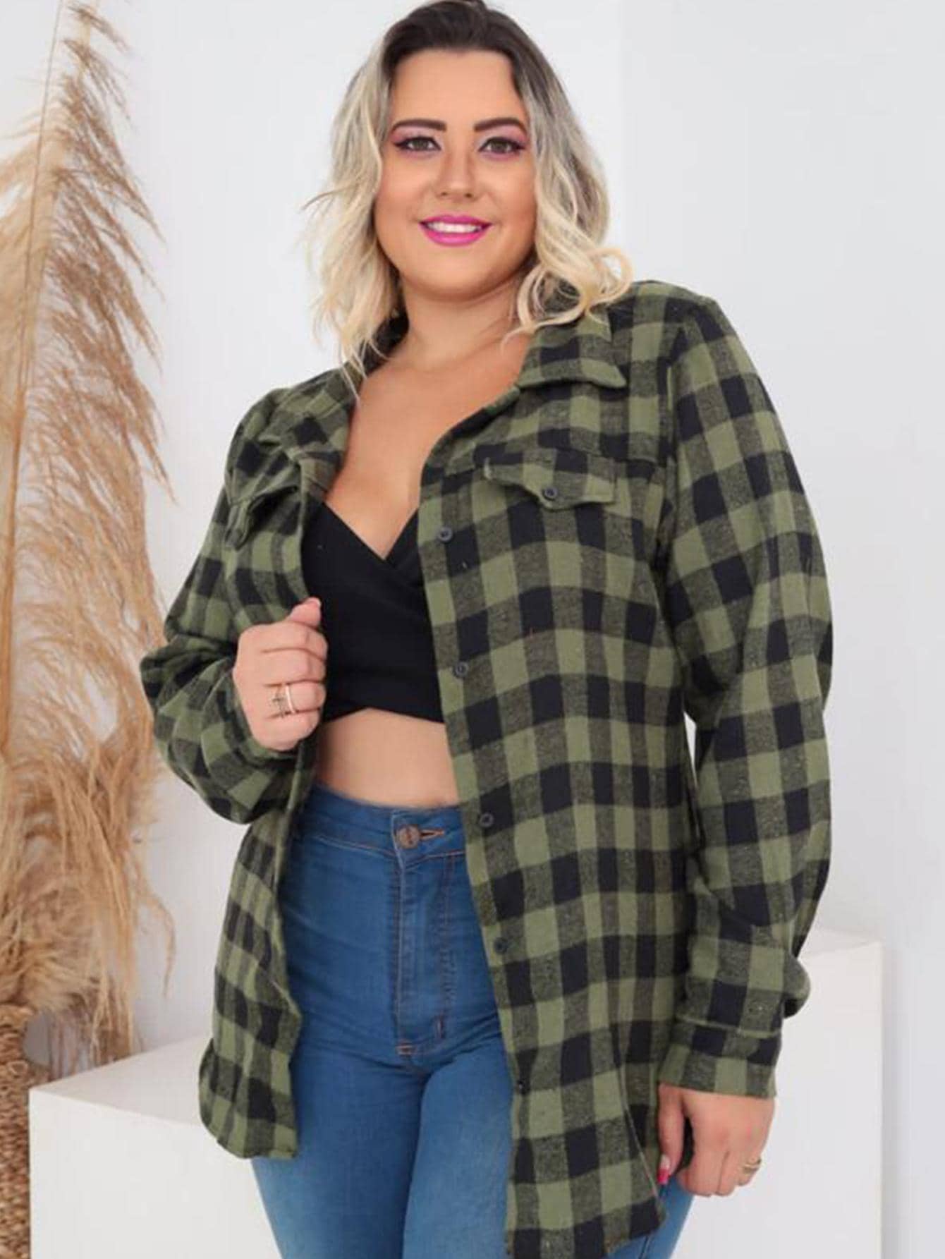 Camisa Xadrez Flanelada Tamanho Grande Festa Junina Moda Plus Size G1 G2 G3 46 48 50