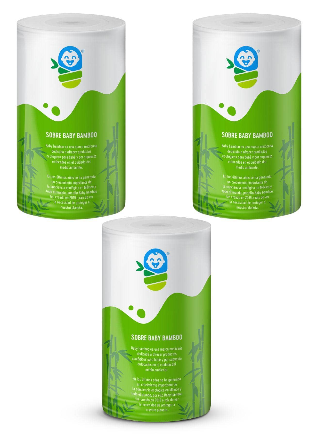 3 rollos de toallas papel bambú desechables para pañal ecológico