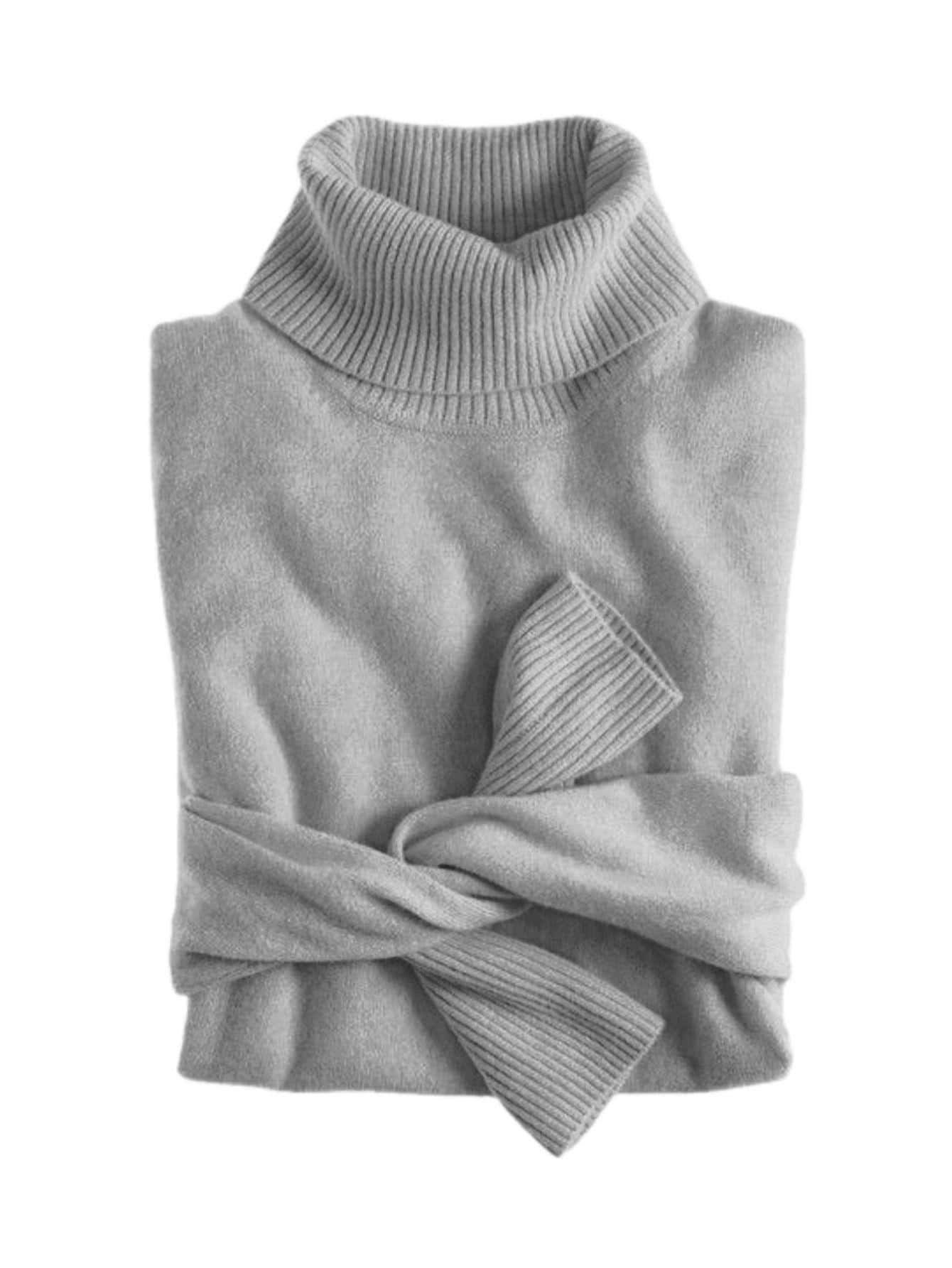 MONNEI Blusa suéter sólido gola alta Malha Tricot cacharrel
