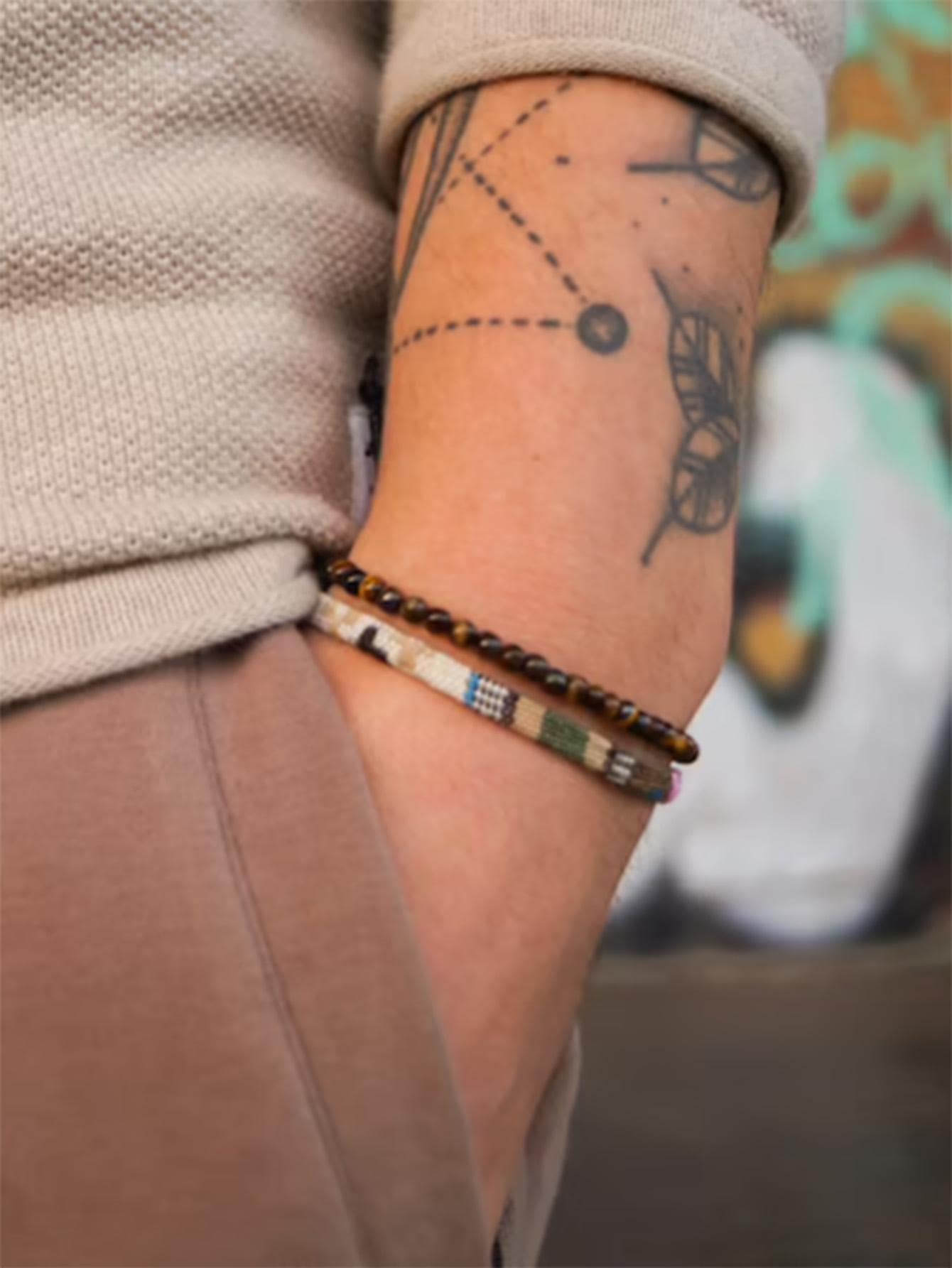 A Set Of Two Surf-Themed Bohemian Summer Festival Jewelry Waterproof Bracelets With Beads For Both Men And Women