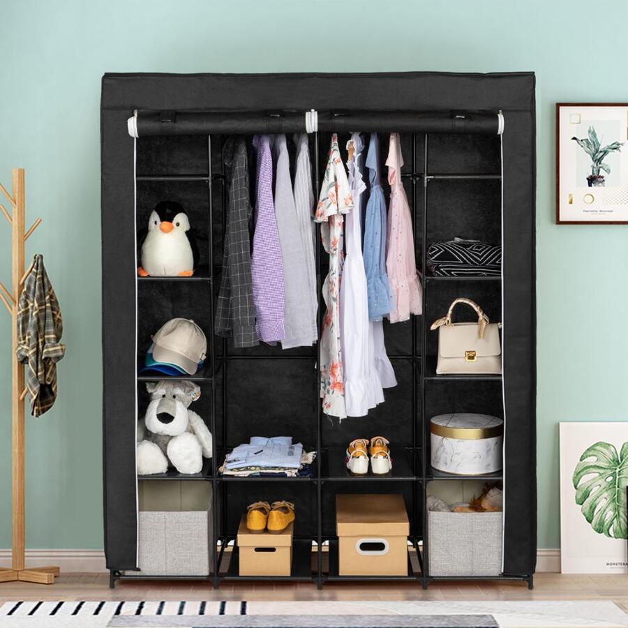 14 Shelves Portable Closet Organizer Storage Wardrobe Closet with Non-Woven Fabric