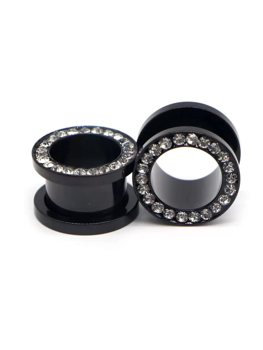 2 Peças Brincos e Túneis de Aço Inoxidável, Piercings de Orelha, Brincos de Pressão Rosqueados, Expansores de Orelha, Joias Corporais