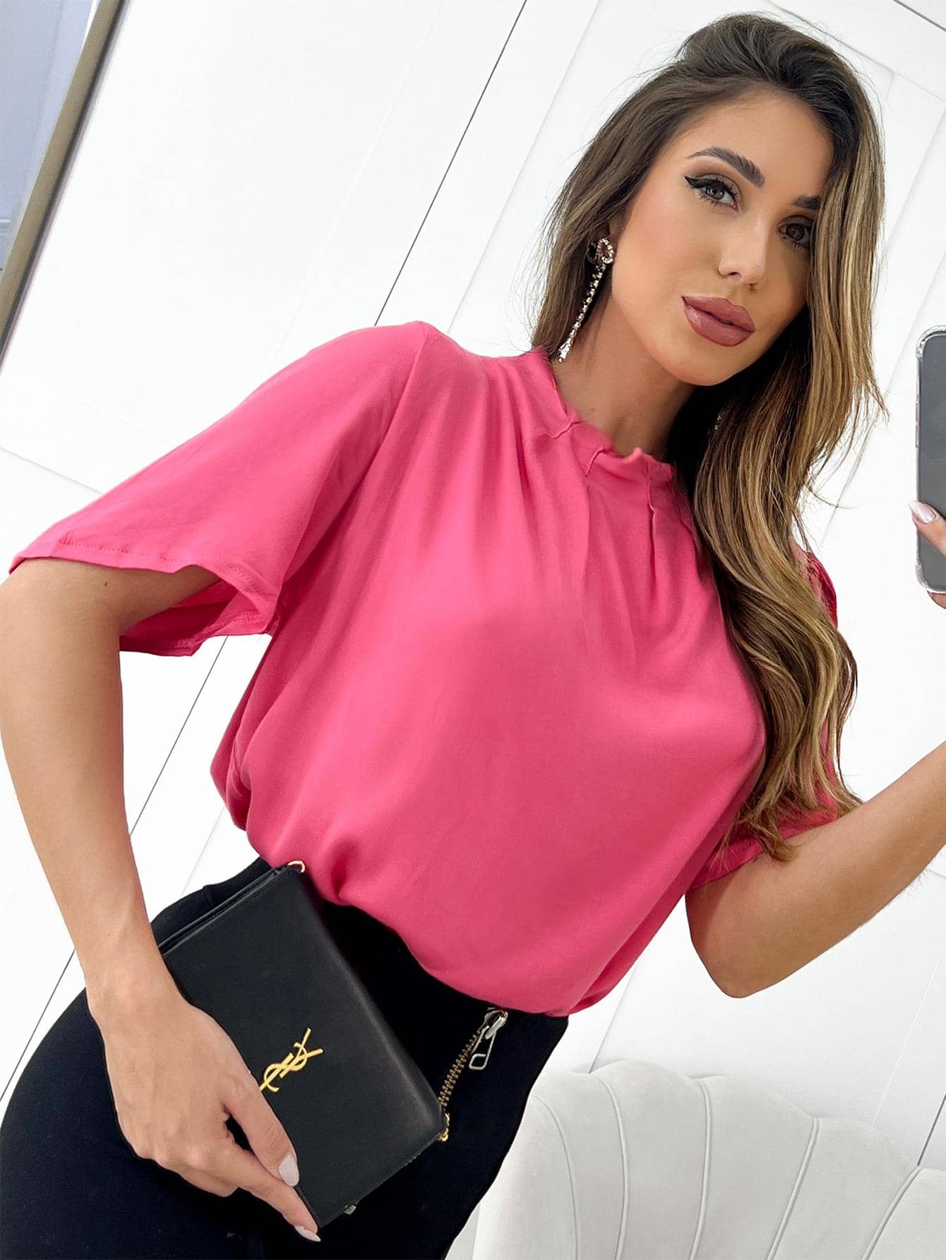 Blusa Feminina Basica Manga Curta P/ Trabalho