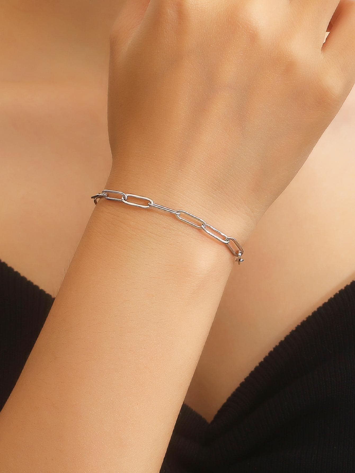 MONALLY Pulsera de cadena minimalista