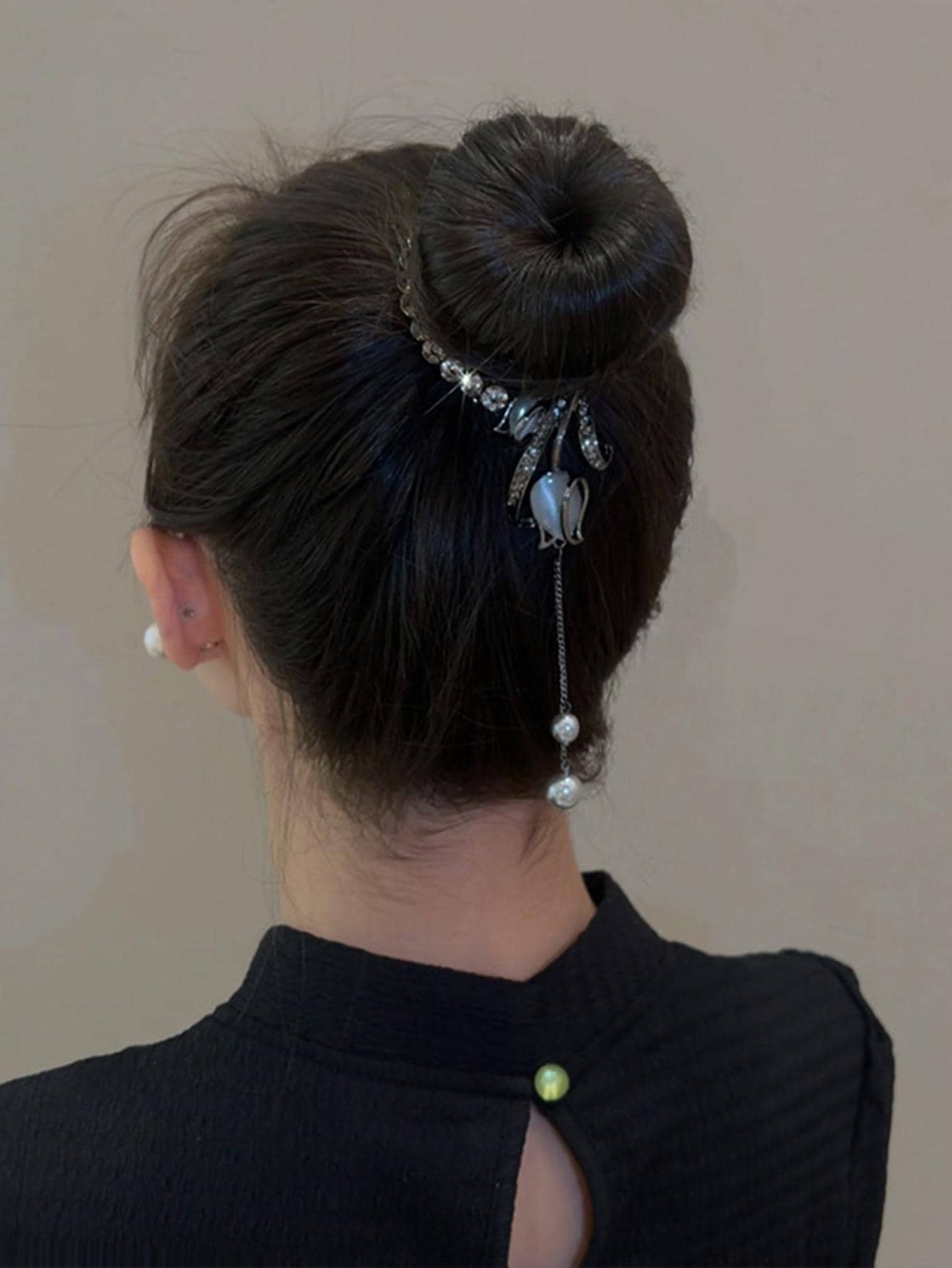 Elegante clip de pelo con decoración de perlas falsas, accesorios para el cabello, pasadores para el cabello, pinzas para el cabello