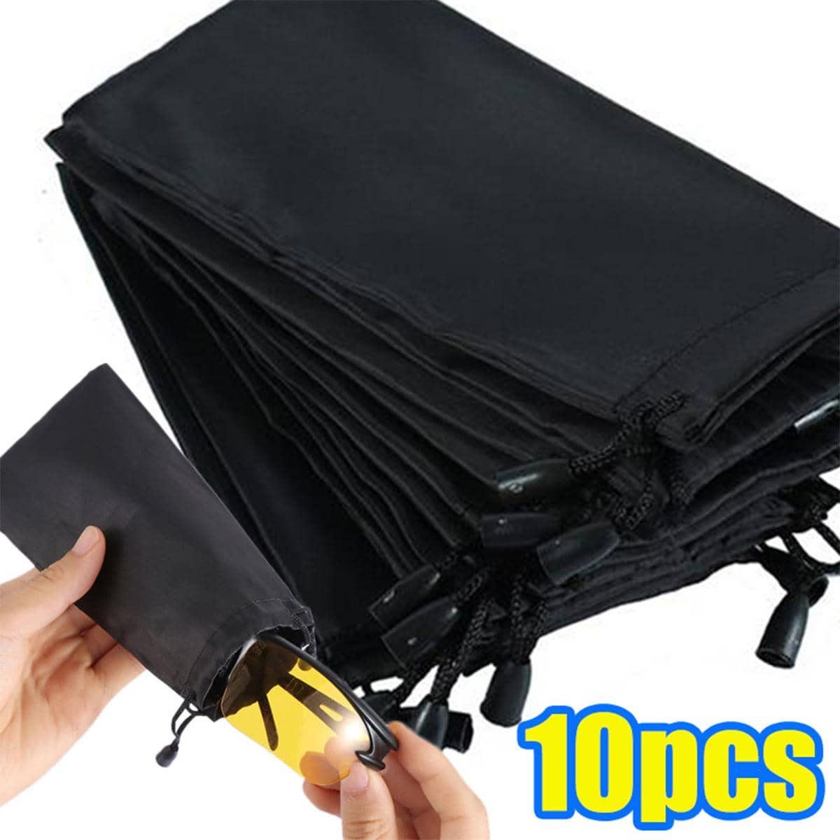 10Pcs Portable Soft Cloth Waterproof Sunglasses Bag Microfiber Dust Storage Pouch Glasses Carry Bag Eyewear Case Container School Supplies School Accessories Back To School Universty Students Organizer