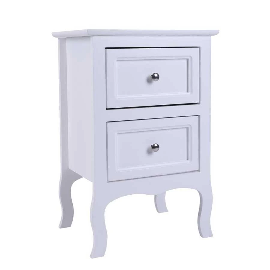 Mdf Double Bedside Table, Rustic Style Large Capacity Storage Side Table for Bedroom, Living Room, Office