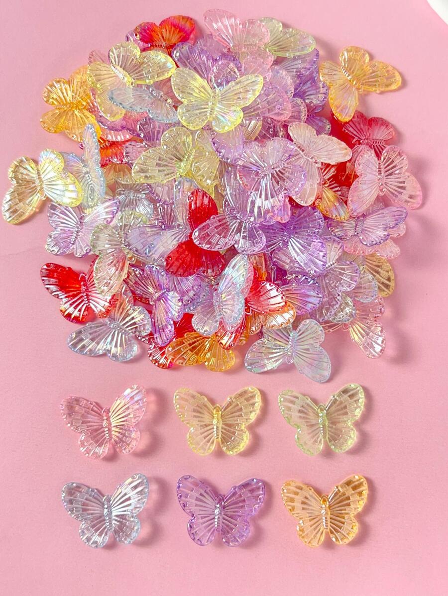 50 pièces Pendentif DIY En Plastique Papillon