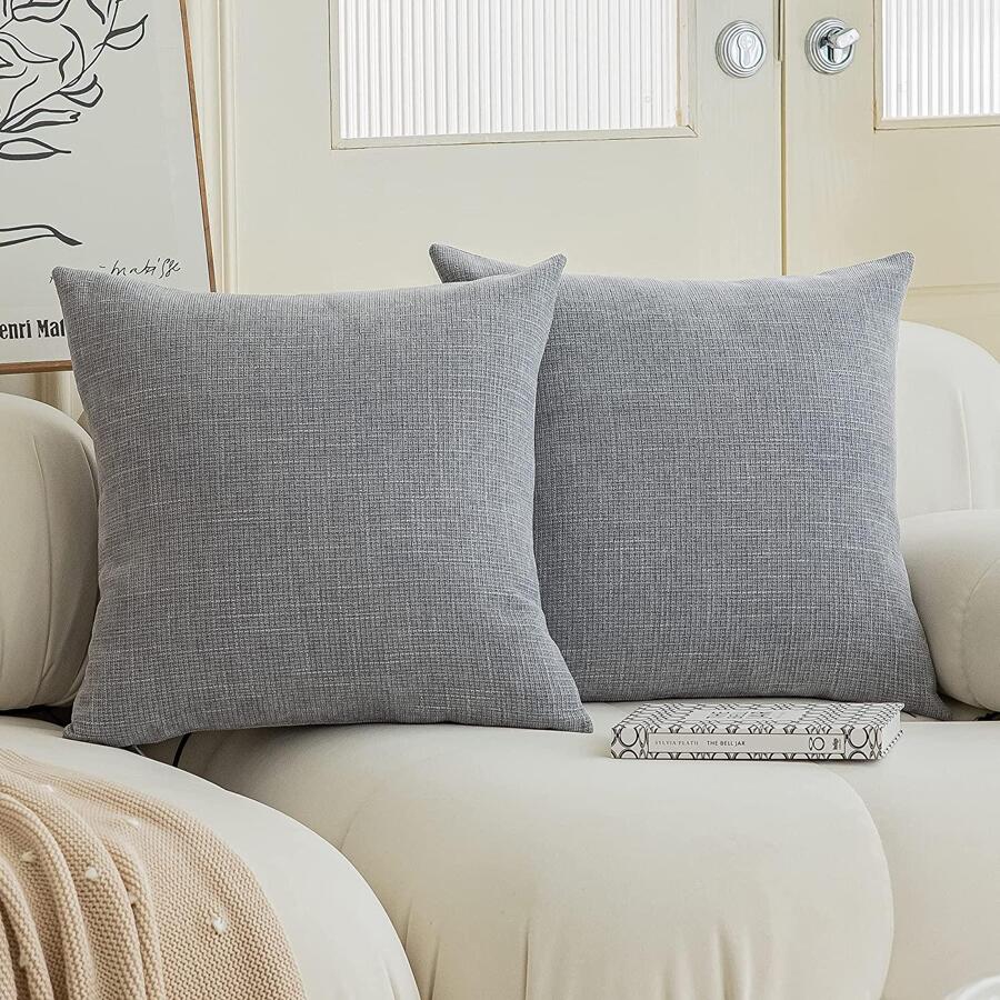 1 housse de coussin décorative grise claire à motif étoilé (noyau de coussin non inclus), housse de coussin carrée en chenille à la mode et moderne, convient pour une utilisation quotidienne à la maison, sur un canapé, dans une chambre, dans une voiture comme coussin lombaire et coussin, toutes saisons