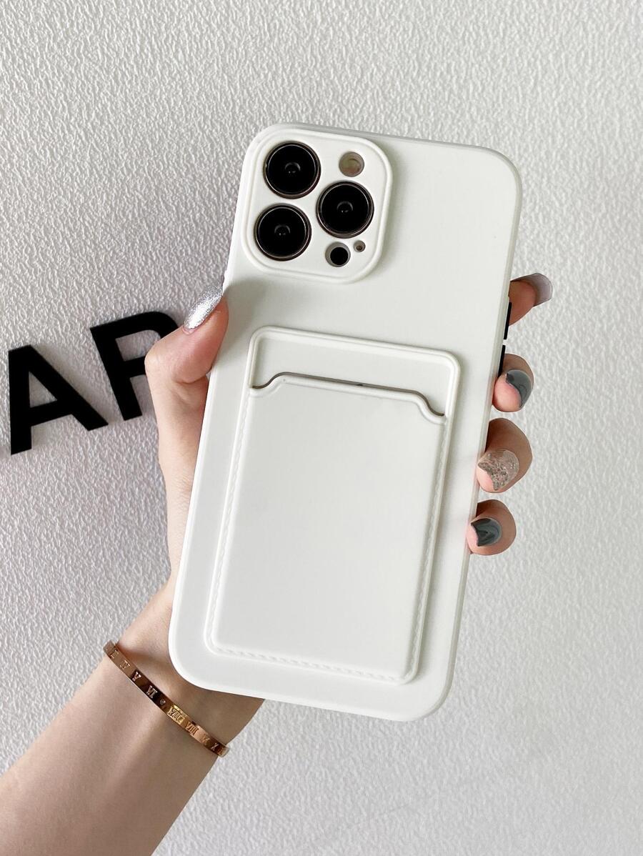Apple Solid Phone Case With Card Slot Compatible With IPhone 15/15Pro/15Plus/15Promax