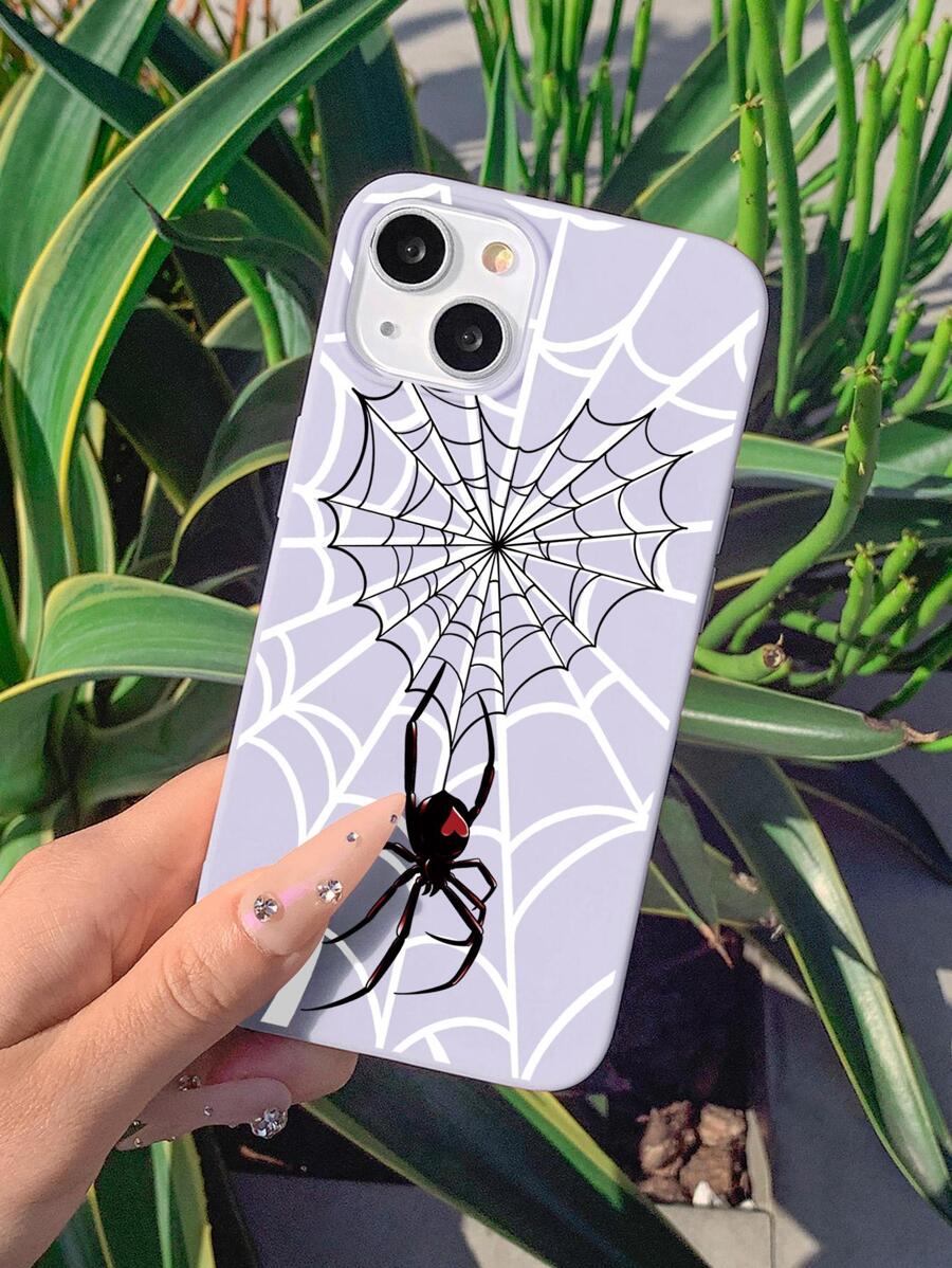 1 Stück farbig bedruckte Handyhülle mit Spinnennetz-Motiv, passend für das iPhone