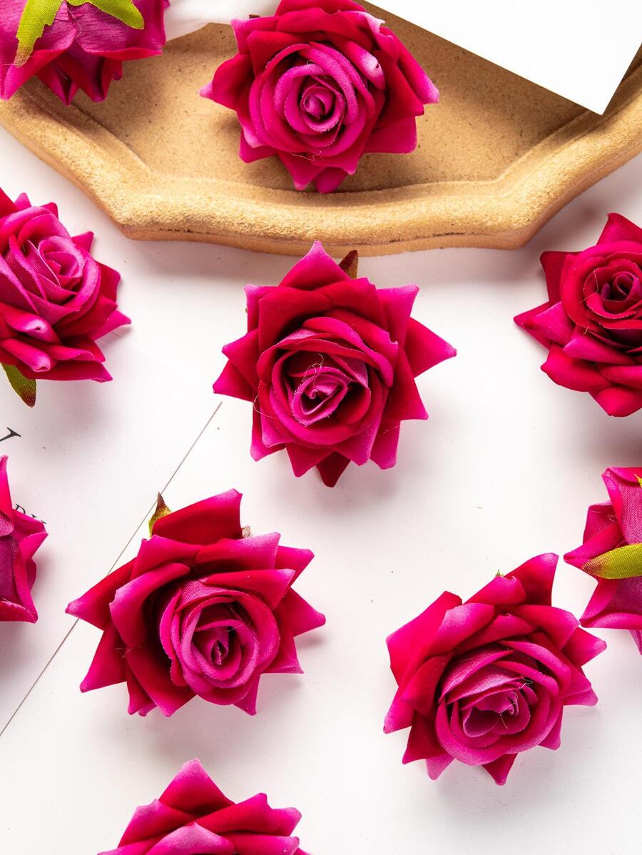 5 pièces de fleurs de roses en velours artificiel pour couronne DIY, bouquet de mariage, décoration de maison ou décoration de gâteau d'anniversaire en automne