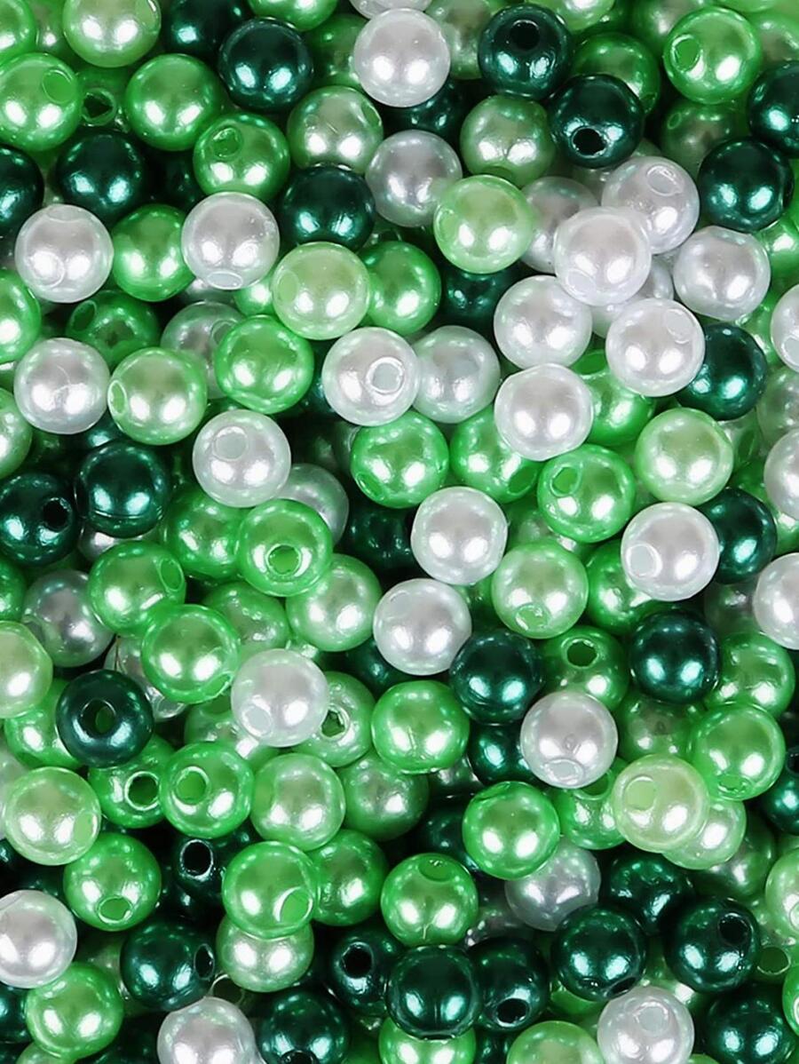 200 Piezas De Cuentas De Imitación De Perlas Para La Fabricación De Joyas, Cuentas De Perlas Sueltas Redondas De 6/8mm Con Agujero, Perlas De Imitación Para Pulseras