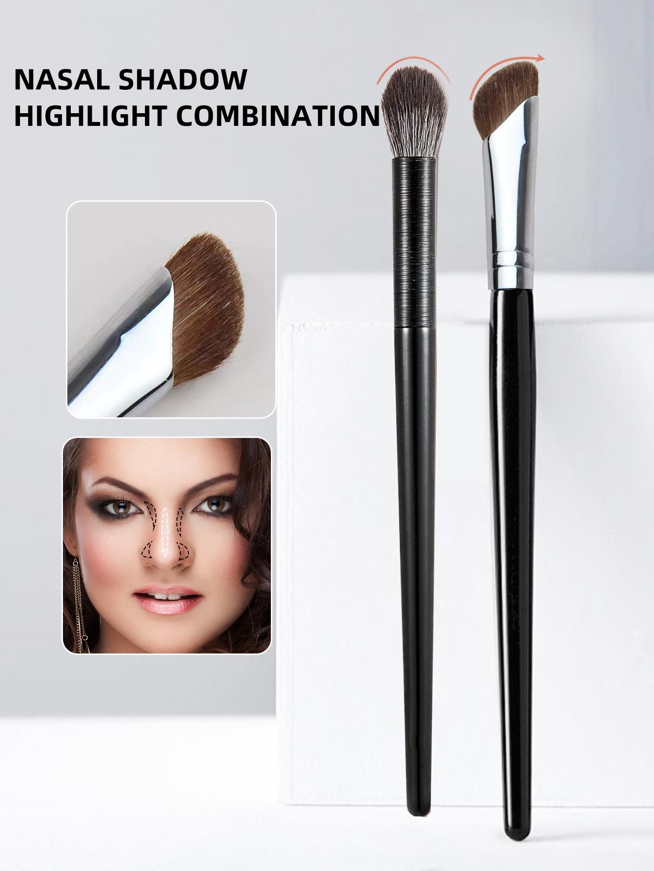 Makeup Brush,2Pcs/Set Contour Brush High Light Brush Oblique Angle Nose
