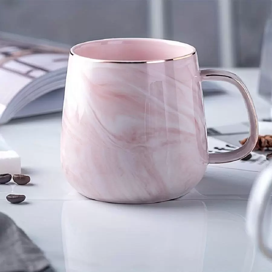 1 pieza Taza con estampado de mármol Vuelta al colegio
