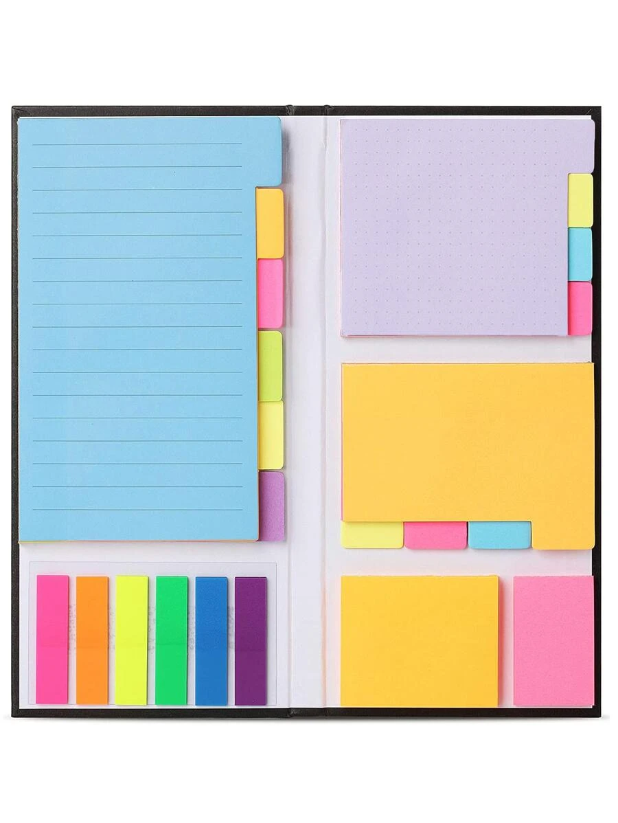 1 Set de de colores Cuaderno Funda desgarrable Nota adhesiva combinación , adecuado para estudiantes , profesores , , familias ,