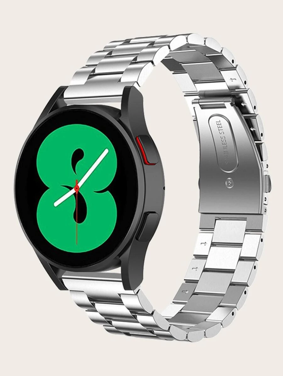 1pc Aço Inoxidável 3-Pérola Pulseira de Relógio Inteligente, Compatível com Samsung Galaxy Watch 7/6/5/4 40mm/44mm, Galaxy 6 Classic 43mm/47mm, Galaxy 4 Classic 42mm/46mm