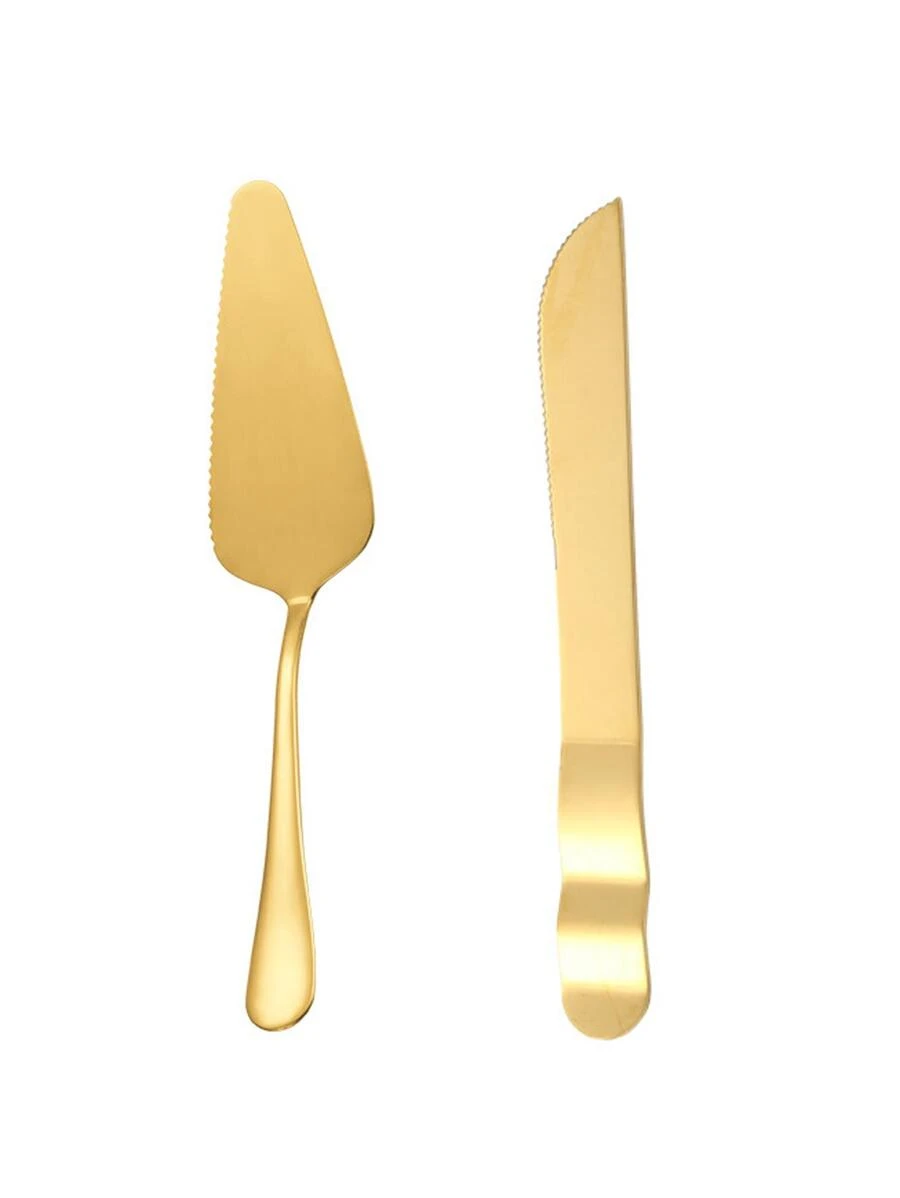 2 pièces En Acier Inoxydable Pelle À Gâteau , Couteau , dessert Spatule