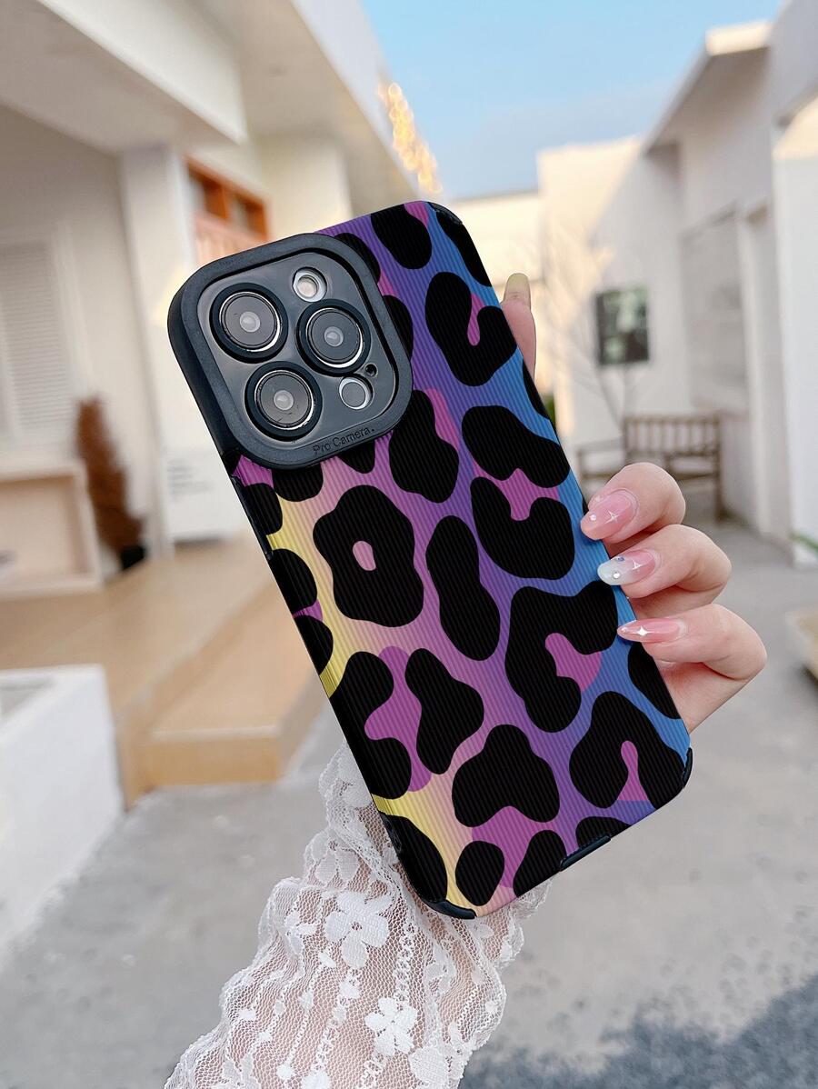 Leopardenmuster 1 Stück Leder- & Malerei-TPU-Handyhülle Kompatibel mit iPhone 11/12/13/14/15 und Samsung-Serien