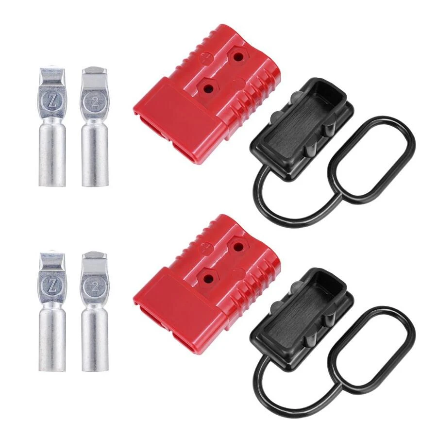 2-4 Gauge 175A Battery Cable Quick Connect/Disconnect Wire Harness Plug Connector for Recovery Winch Auto Car Trailer(2pcs Red)