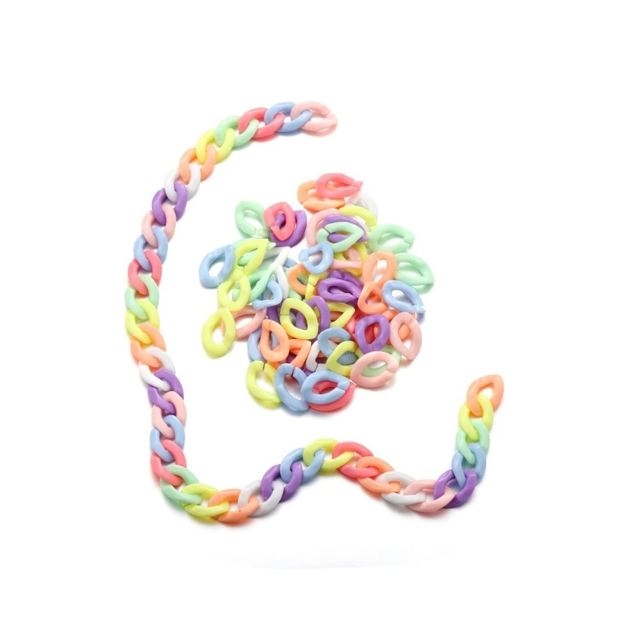 50 piezas de color mixto acrílico enlace cadenas , ideal para la fabricación de joyas de bricolaje