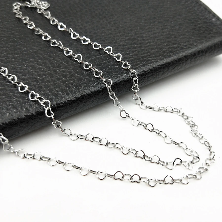 Cadeias De Coração Vazias Adoráveis 18k De Aço Inoxidável Folheadas A Ouro Com 1m/2m De Comprimento, Ideais Para Fazer Joias Como Pulseiras, Colares E Tornozeleiras