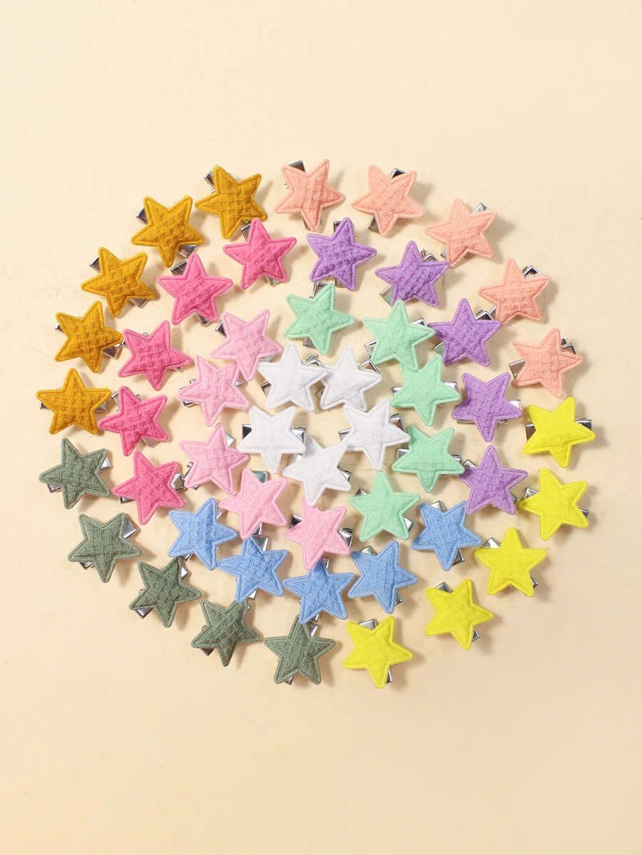 50 Peças Garotas Decoração Estrelas Fofo Grampo De Cabelo De Jacaré Para Cabelo Decoração