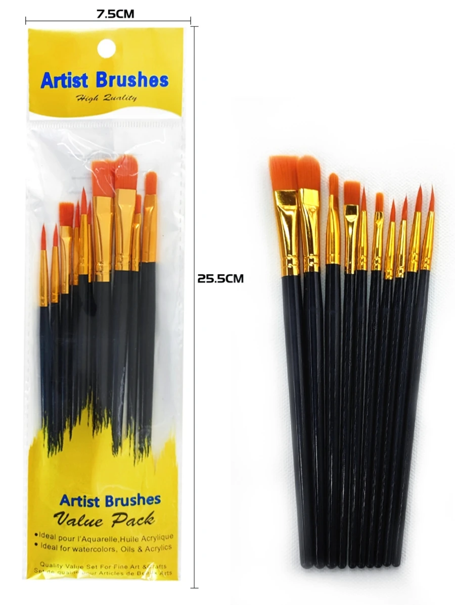 opeth 10pcs Portable Multifunctional Oil Painting Brushes Back To School,Back To School,School Supplies