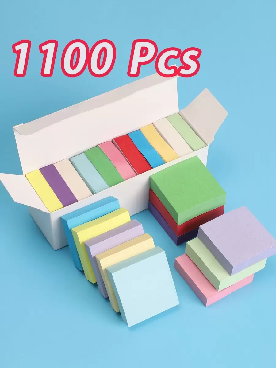 100 sztuk/1100 sztuk Karteczki samoprzylepne 11 kolorów Notatnik Etykiety na karty indeksowe Papier do znakowania Artykuły biurowe i szkolne Notatnik, książeczka z przypomnieniami, naklejki, papier kolorowy, papier biurowy, naklejki na magnes na lodówkę, losowe, niepowtarzające się kolory