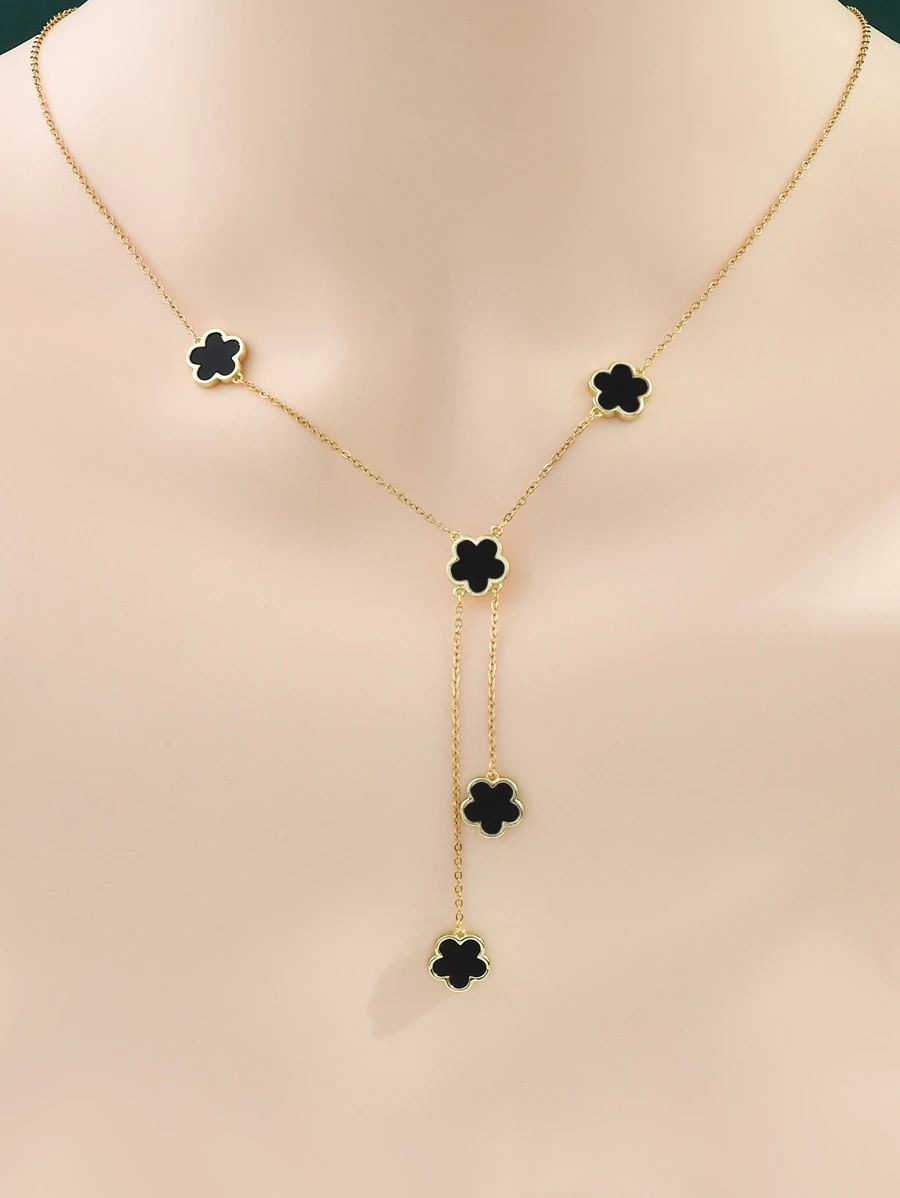 1 peça Dia dos Namorados Moda Luxo Personalizado Simples Flor Em Forma De Cobre Clavícula Pingente Colar, Casamento Formatura & Namoro Presente Para Mulheres Dia dos Namorados