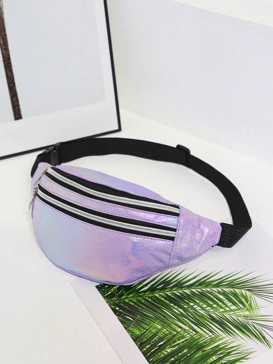 Riñonera Unisex de Color brillante, a la moda, con Material de tela sólida, riñonera y bolsa para teléfono con láser en el pecho, 1 pieza