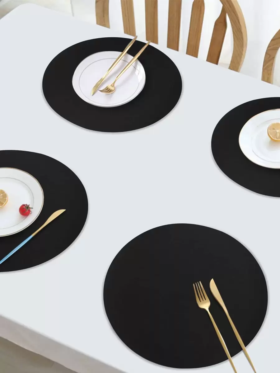4 pièces Dessous de plat ronds asymétriques de style nordique créatifs, imperméables, anti-huile, isolants thermiques et antidérapants