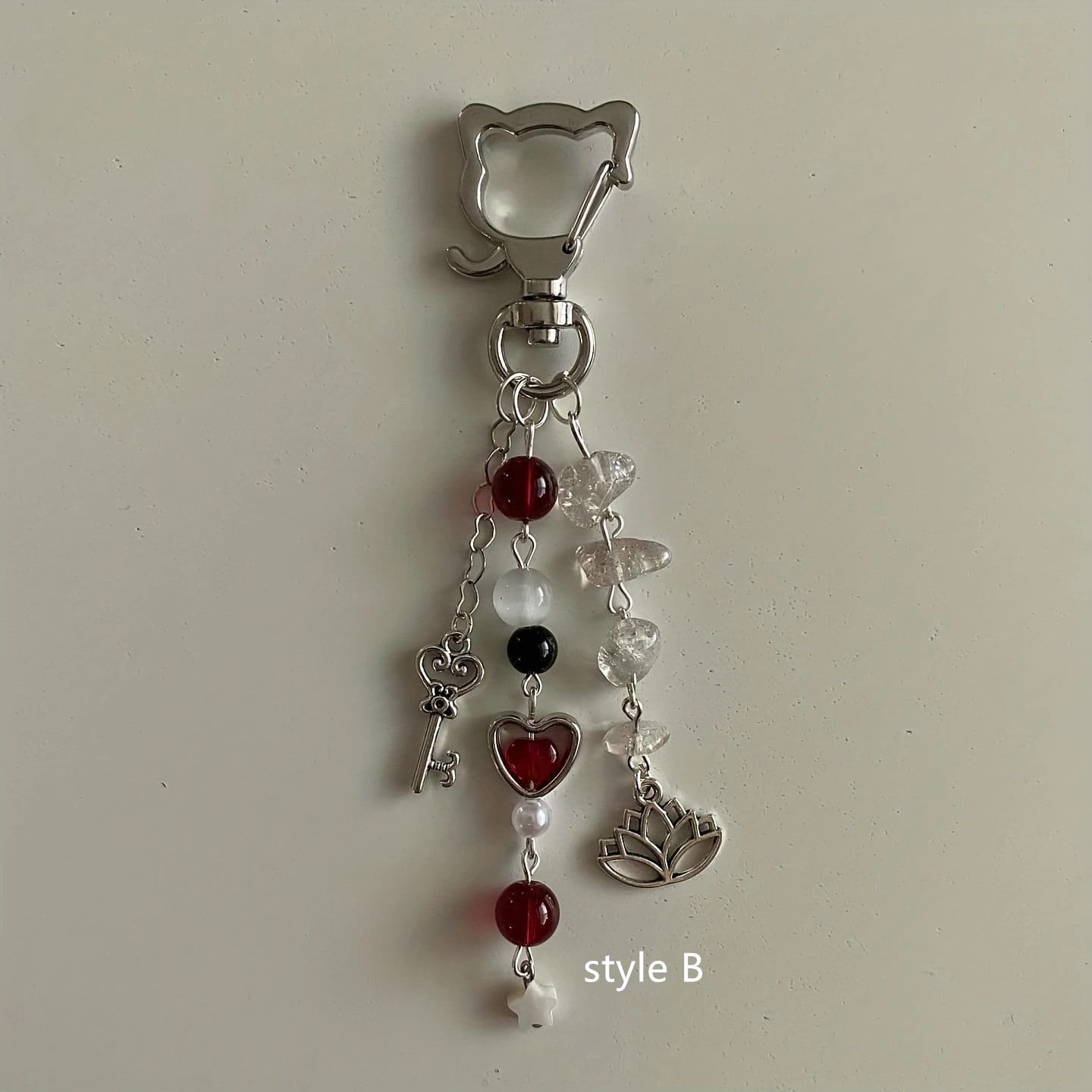 Key & Flower Charm Keychain