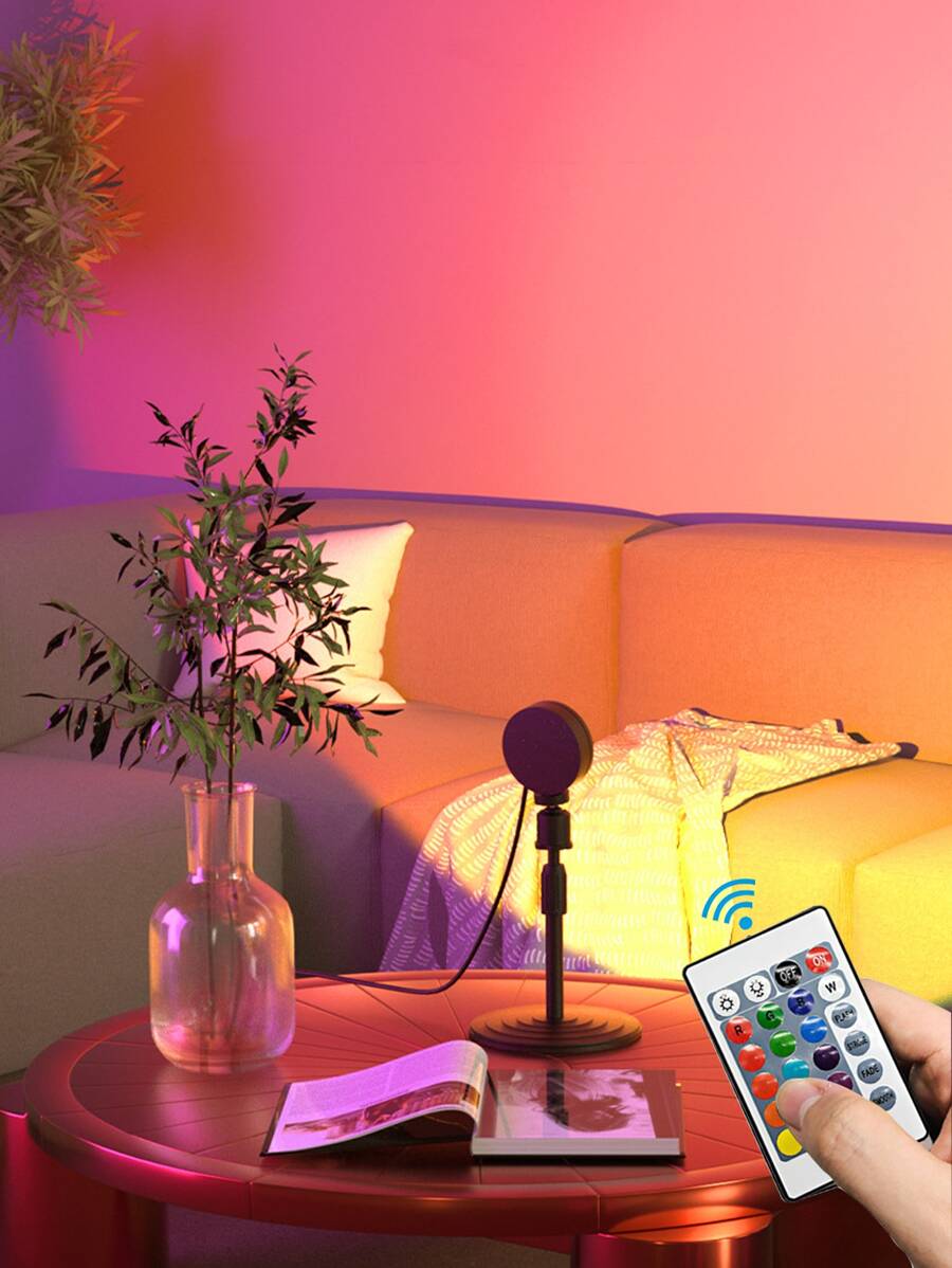 1pc Plastic Led String Light With Remote Control, Modern Extendable Decorative Light For Home
