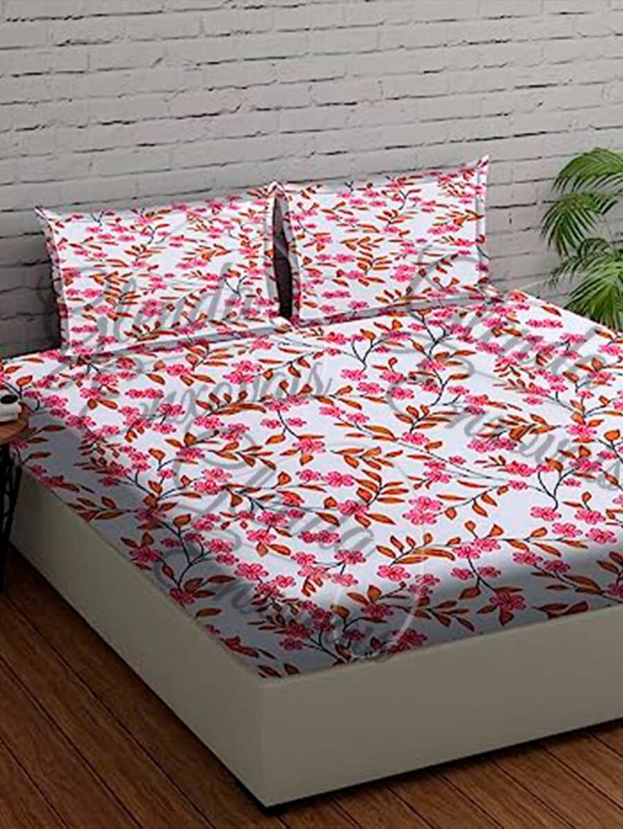 Lençol Estampado com Elástico Percal Flex (Cores Aleatórias) - 3p
