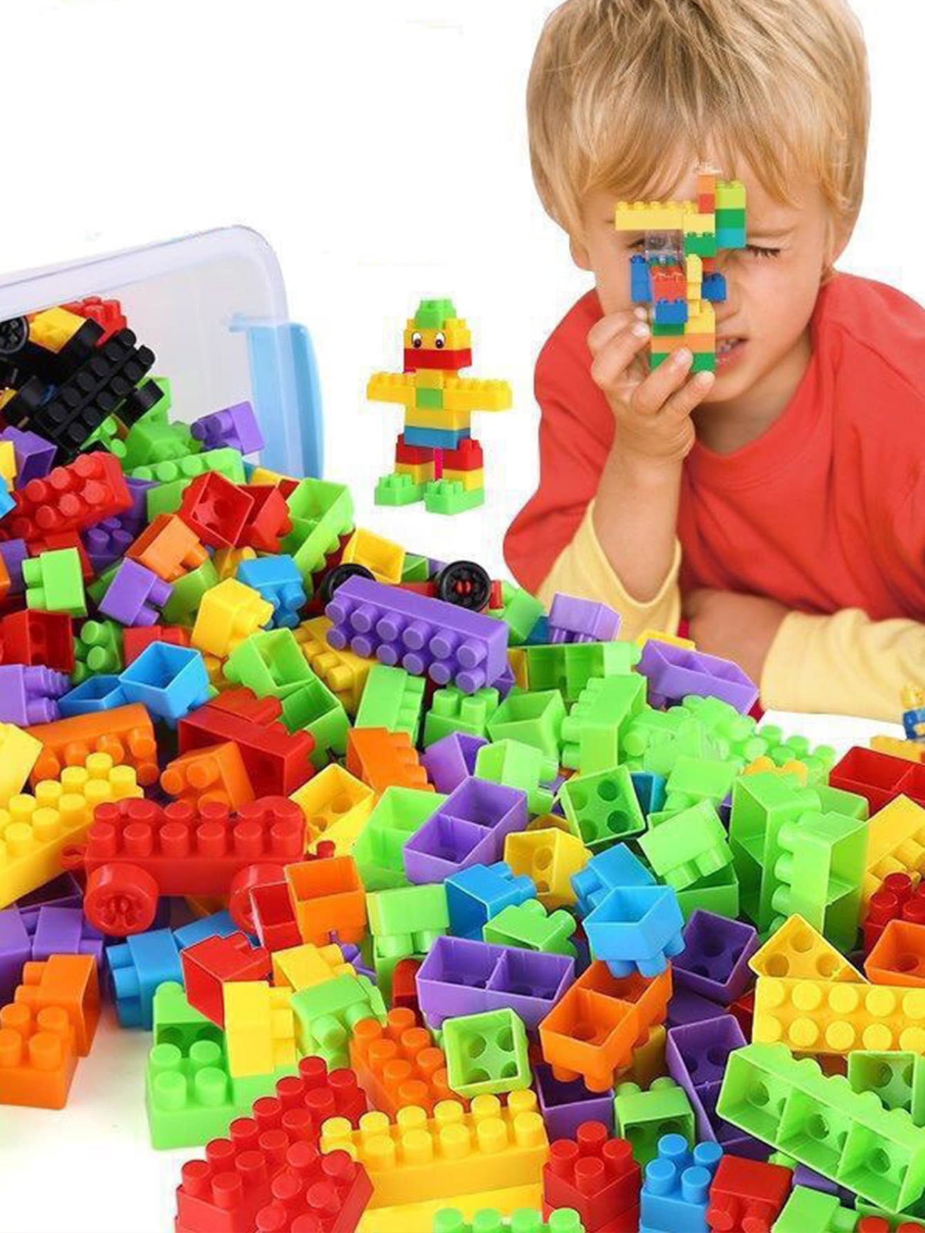90pcs/Set Big Particle Assembly Early Educational Plastic Toy Building Block Box Random Shipment