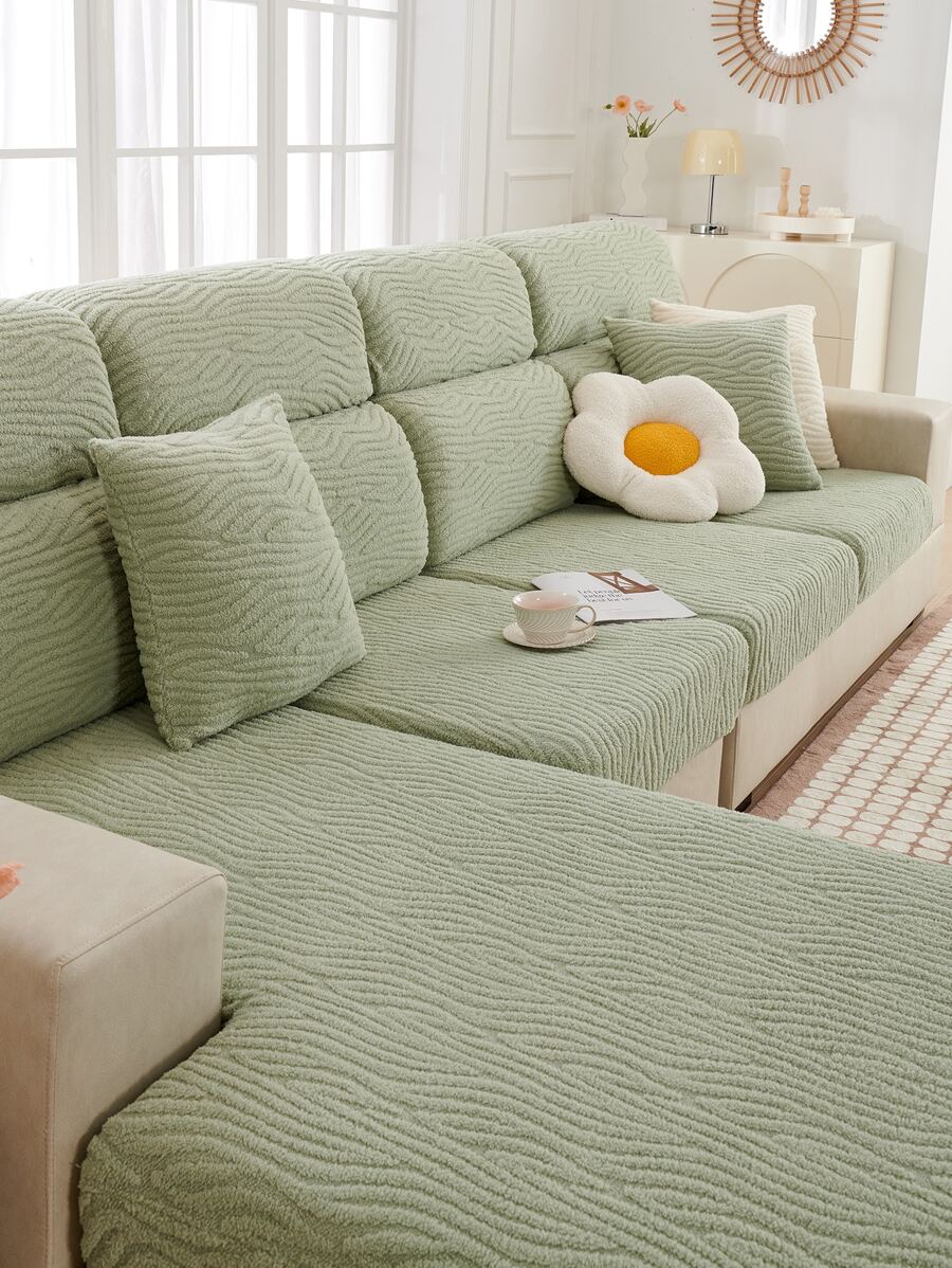 1pc Simple Solid Color Sofa Cover