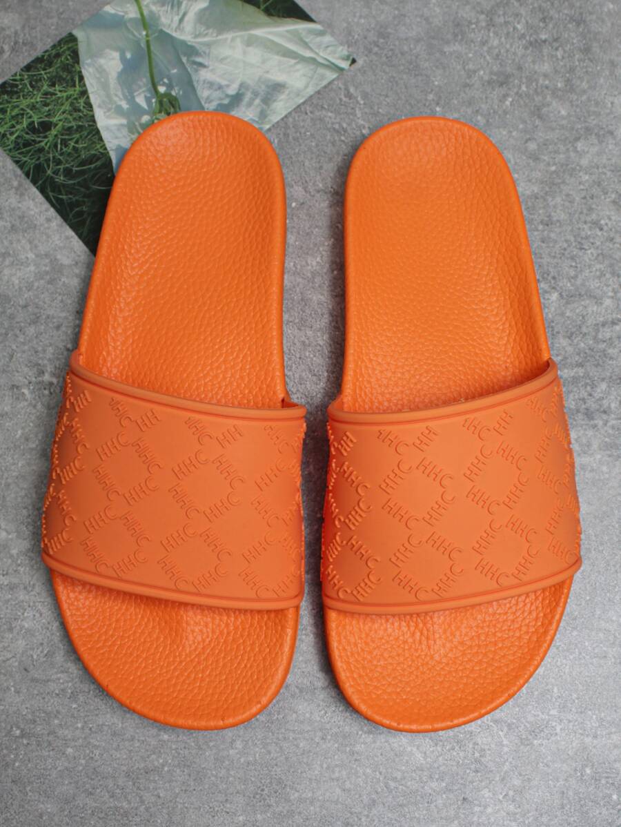 2025 Hot Selling Men's Black Slip-On Casual Slippers, Suitable For Commute, Office, Daily Wear And Bathroom, Soft Rubber & PVC Material, Abrasion Resistant