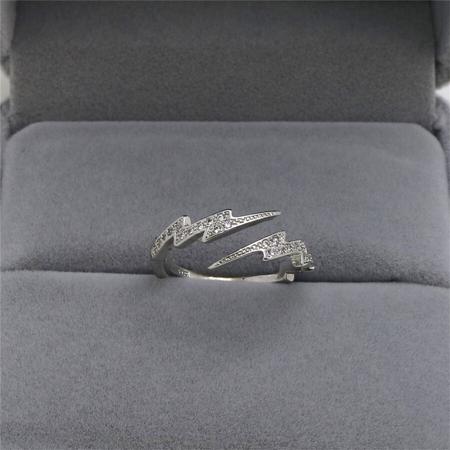 VKHK Cubic Zirconia Lightning Finger Rings For Women Wedding Jewelry