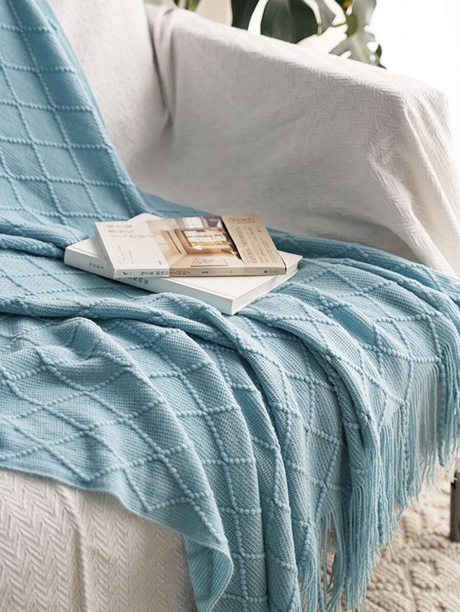1pc Knitted Blanket For Sofa, Chair, Bed, Office, Summer, Nap,