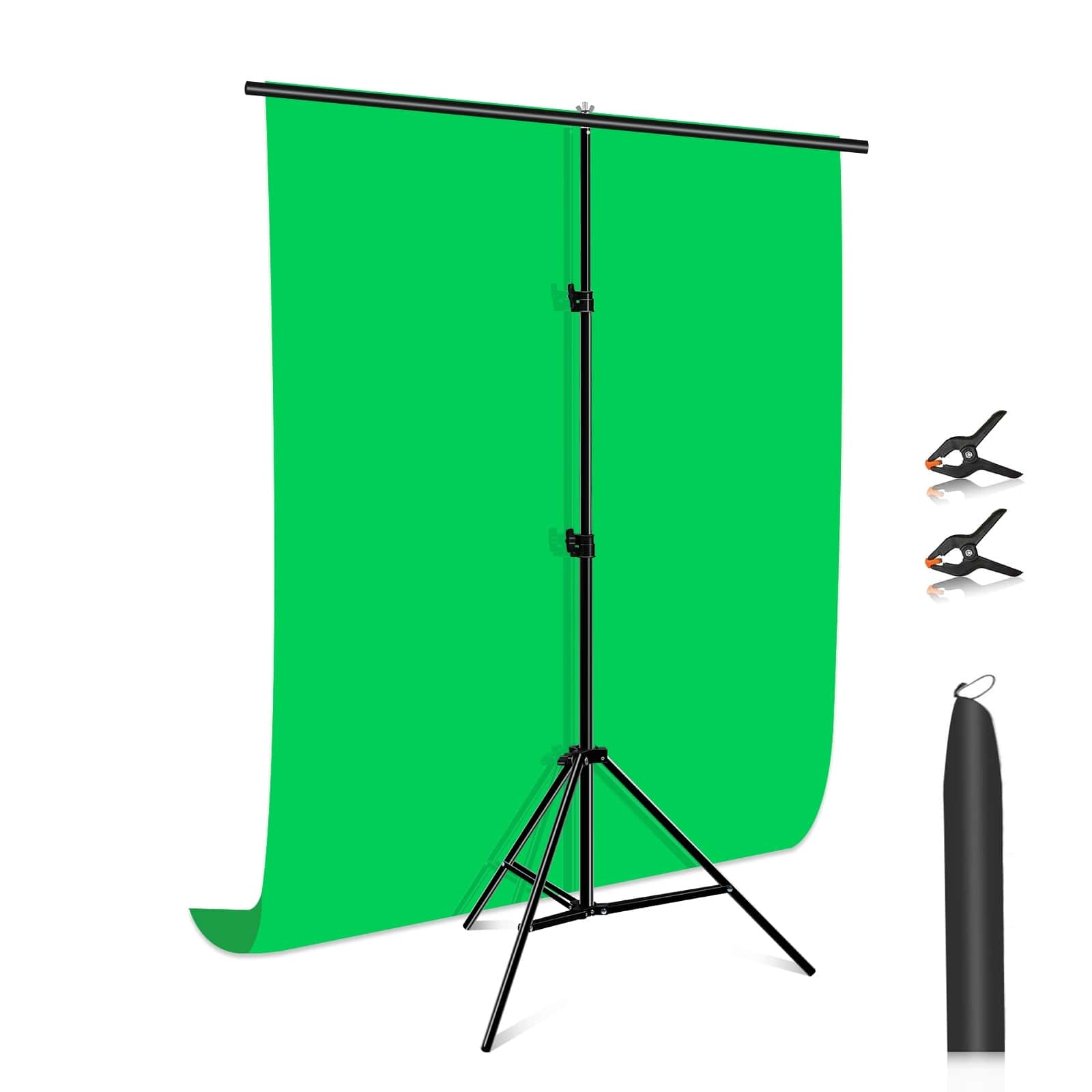 Puluz PULUZ Kit de support en forme de T pour fond de studio photo 1x2m avec clips (vert)