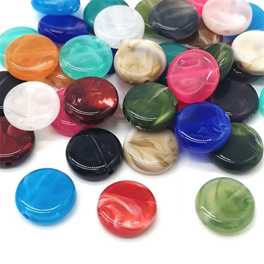 20 Peças/Lote 15Mm Acrílico Miçangas Solto Spacer Miçangas Para Fabricação De Joias Colar Bracelete Brinco Diy Acessórios