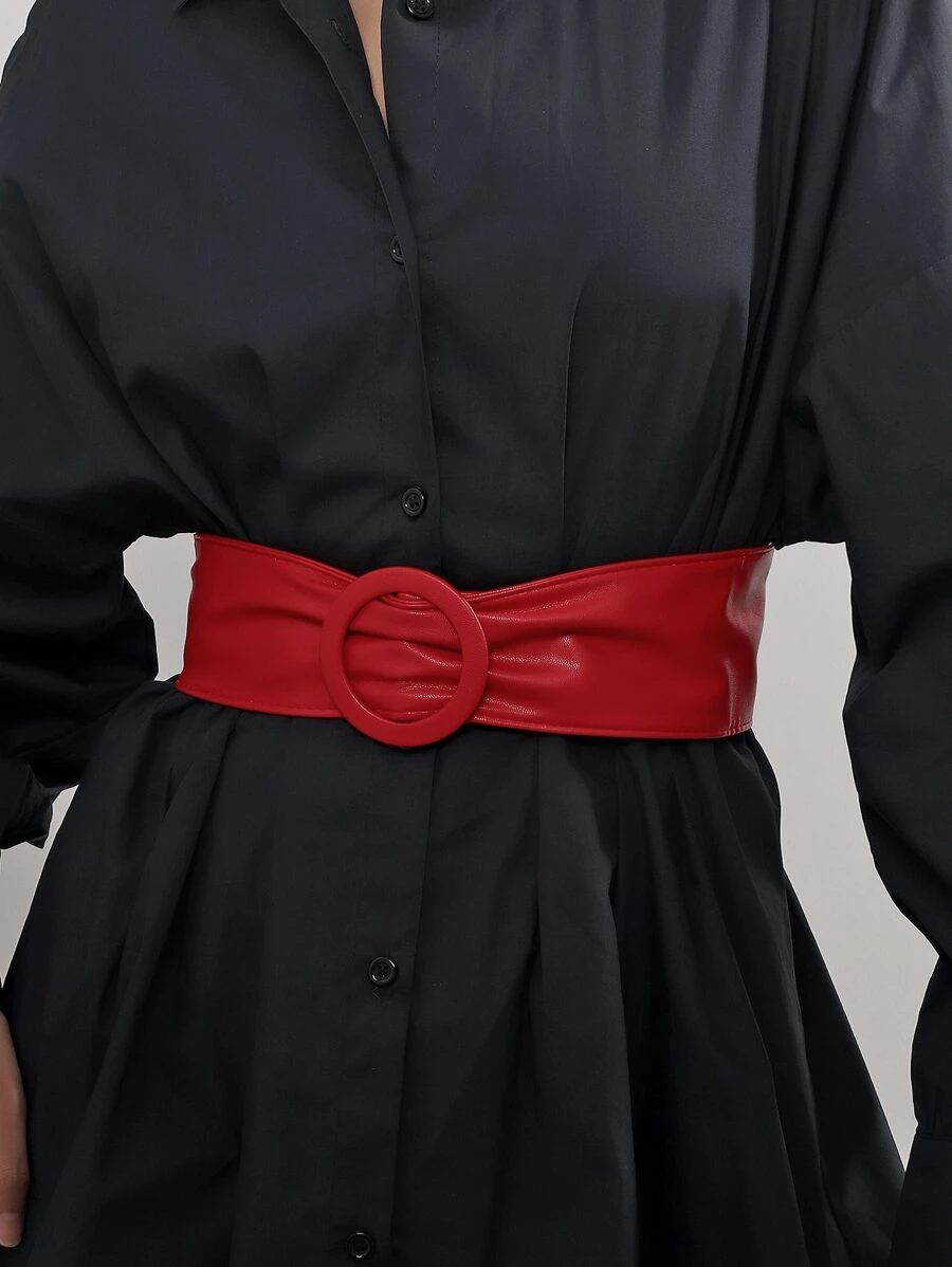 1pc Women's Simple & Fashionable Leather Belt With Buckle, Knot Decoration, Slimming, Perfect For Dress, No Hole Halloween Summer, School