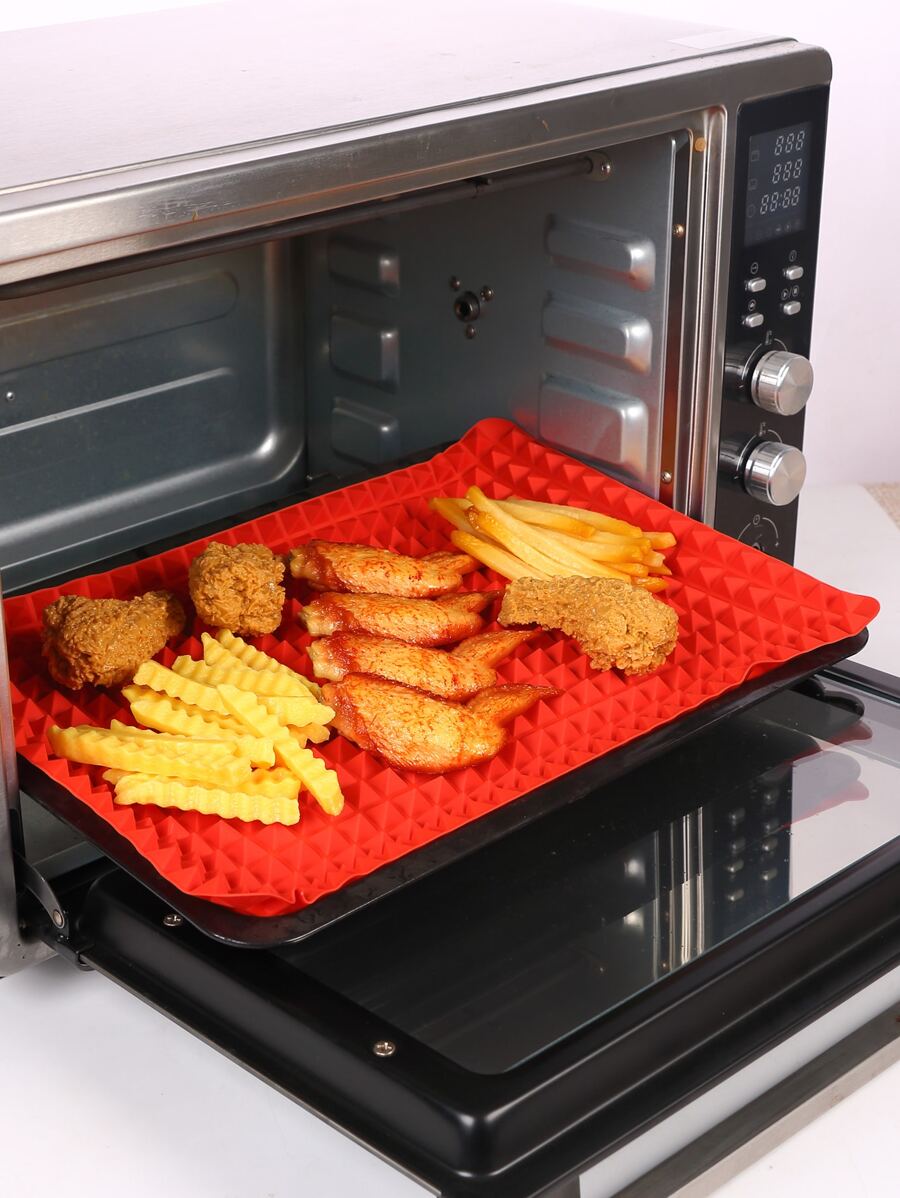 1pc Pyramid Silicone Mat for Baking, Roasting and Cooking, Fat Reducing Sheet for Pan, Grilling and Oven, Multifunctional, Non Stick, Size 15x10 Inches