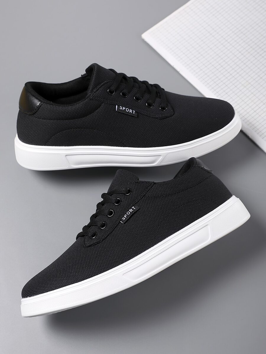 deportivo Zapatillas deportivas para hombres , con estampado de letra con cordón delantero Zapatillas de skate