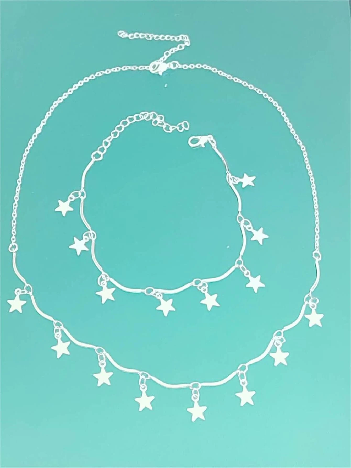 kit choker e pulseira estrela