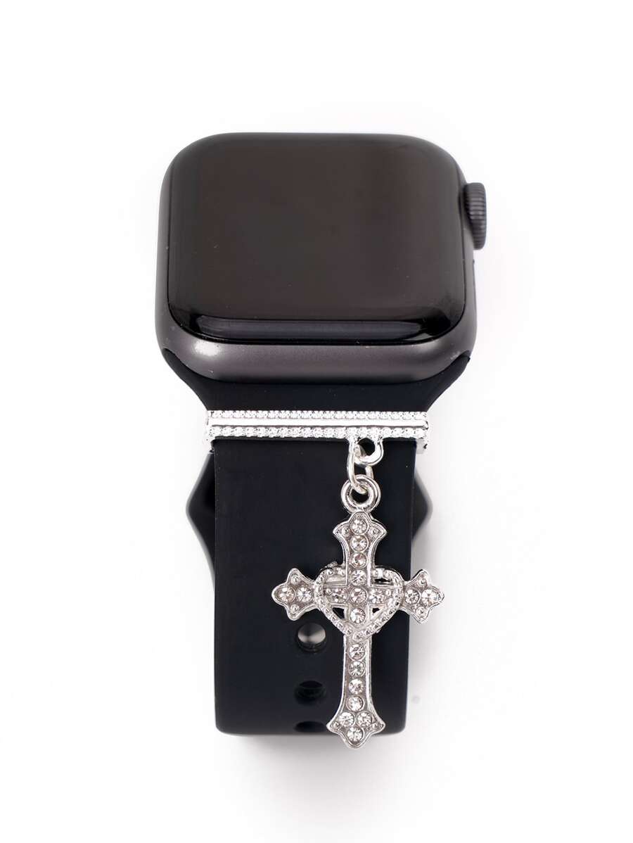 1 stuk sprankelende strass kruis horlogeband bedel compatibel met band accessoires decoratief compatibel met Galaxy Watch Bands serie bedels cadeau voor meisjes