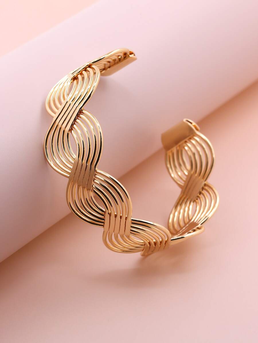 Pulseira em Corrente de Aço Inoxidável na Cor Dourada para Mulheres, Estilo Clássico à Prova de Ferrugem, Nova Moda em Estilo Boêmio em Formato de S