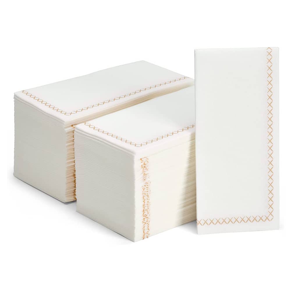 Disposable Party Napkins Dinner Guest Towels And Bathroom Hand Towels - Luxury Soft Linen Feel, Wedding And Holiday Decor, 8.5 X 4 Inches, 25 Pack