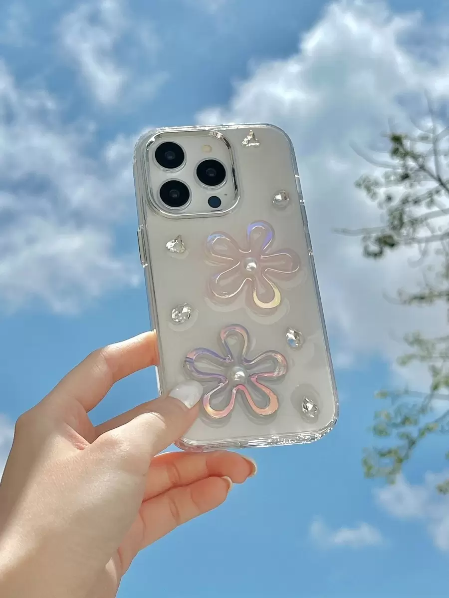 Funda de teléfono a prueba de golpes compatible con iPhone, 1 pieza de TPU con acabado metálico y diseño de girasol, para el Día de San Valentín